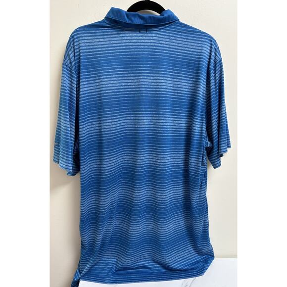 Nike Golf Men's 2XL Polo Shirt Blue Stripe Dri-Fit Tour Performance Short Sleeve - Picture 2 of 5